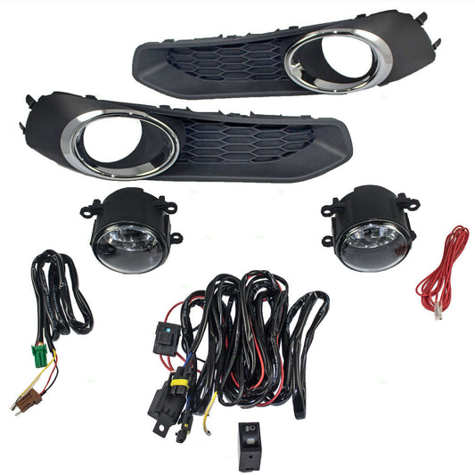 Fog Light for 2014-2023 Forester Clear Lens w/ Bulbs Bezels Wiring Switch for 2013-2014 Legacy 2017-2023 Impreza 2015-2021 WRX 2018-2023 Crosstrek Set
