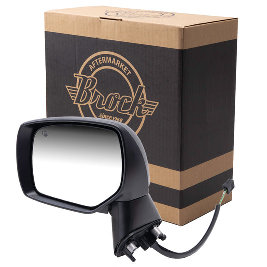Brock Replacement Driver Side Power Mirror Textured Black with Heat without Signal or Blind Spot Detection Compatible with 2012-2014 Subaru Impreza