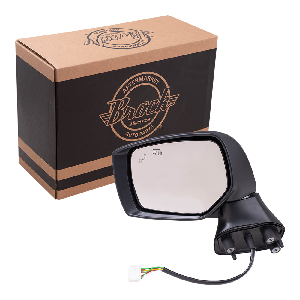 Brock Replacement Driver Side Power Mirror Paint to Match Black Cover with Heat, Signal and Blind Spot Detection Compatible with 2015-2017 Outback & 2015-2017 Legacy