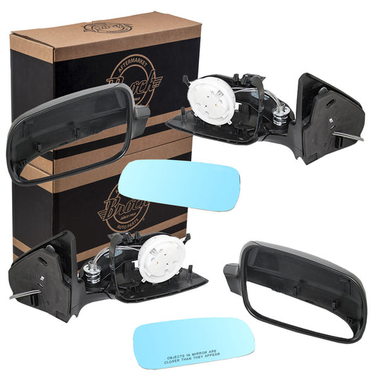 Manual Mirror for 1999-2006 Golf Blue Tinted Glass 1999-2005 Jetta 2007-2007 Rabbit 1J185750701C Set