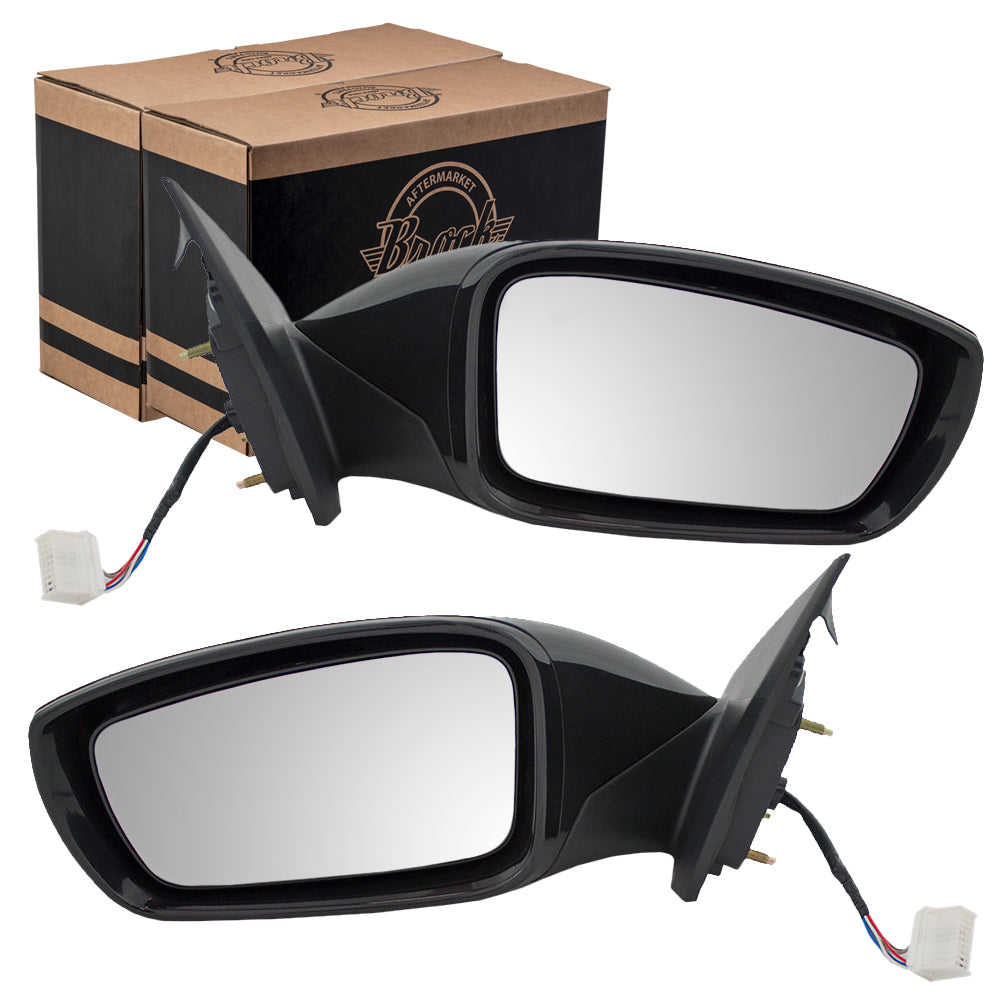 Brock Replacement Driver and Passenger Power Side View Mirrors with Signal Ready-to-Paint Compatible with 2011-2014 Sonata 87610-3Q110 87620-3Q110