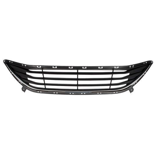 Brock Replacement Front Bumper Lower Center Grille Textured Black w/ Chrome Rim Molding Replacement for 11-13 Elantra Sedan 865603X000 HY1036115