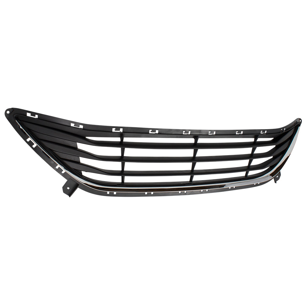 Brock Replacement Front Bumper Lower Center Grille Textured Black w/ Chrome Rim Molding Replacement for 11-13 Elantra Sedan 865603X000 HY1036115
