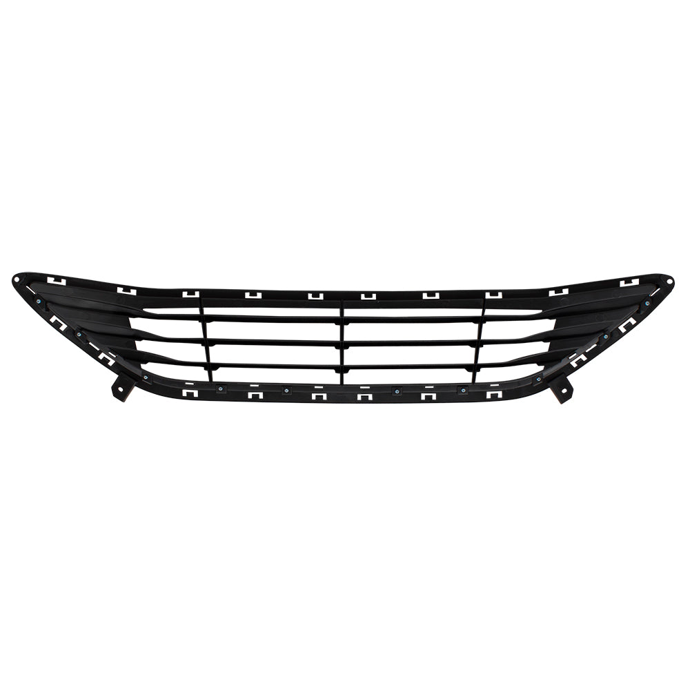 Brock Replacement Front Bumper Lower Center Grille Textured Black w/ Chrome Rim Molding Replacement for 11-13 Elantra Sedan 865603X000 HY1036115