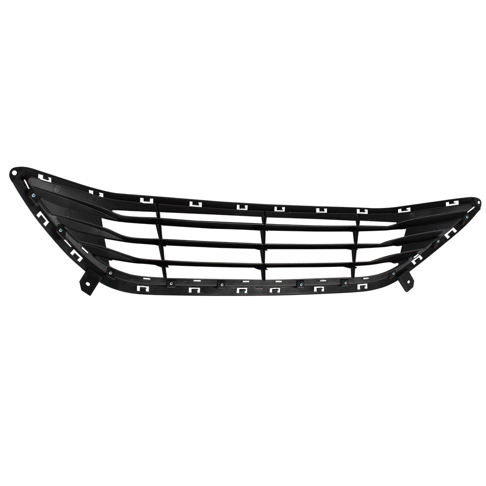 Brock Replacement Front Bumper Lower Center Grille Textured Black w/ Chrome Rim Molding Replacement for 11-13 Elantra Sedan 865603X000 HY1036115