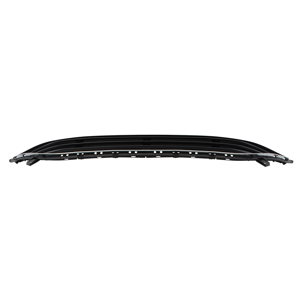 Brock Replacement Front Bumper Lower Center Grille Textured Black w/ Chrome Rim Molding Replacement for 11-13 Elantra Sedan 865603X000 HY1036115