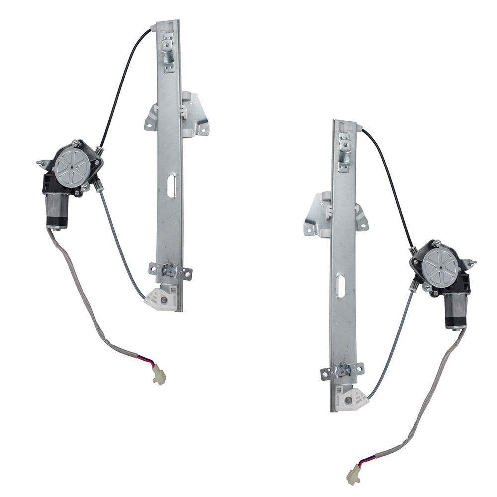 Brock Replacement Pair Set Rear Power Window Regulators w/ Motors Assemblies Compatible with 1999-2003 Galant MR287309 MR287310