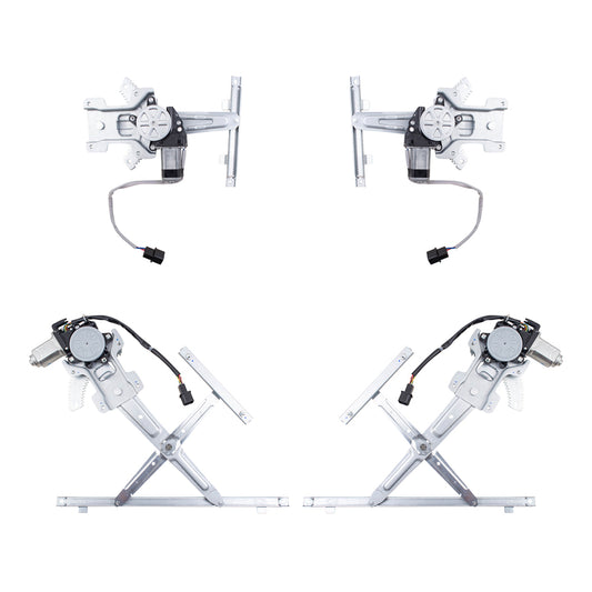 Brock Replacement Driver and Passenger Side Power Window Regulators with Motor 4 Piece Set Compatible with 2008-2011 Lancer 08-11 Lancer Evolution Built to 2/11 10-11 Lancer Sportback Built to 2/11