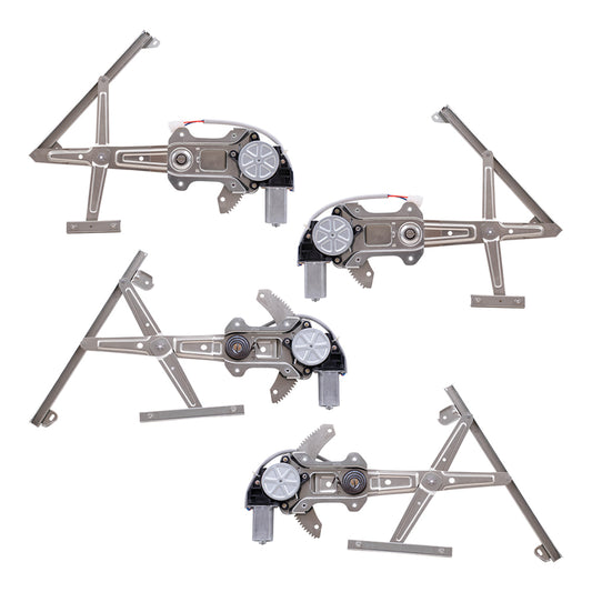 Brock Replacement Front and Rear Driver and Passenger Power Window Regulators w/ Motor Compatible with 00-04 Outback Legacy 03-06 Baja