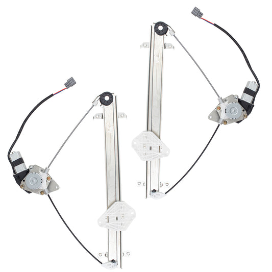Brock Replacement Pair Set Front Power Window Lift Regulators w/ Motors Assemblies Compatible with 09-13 Forester 61041SC011 125-50340R