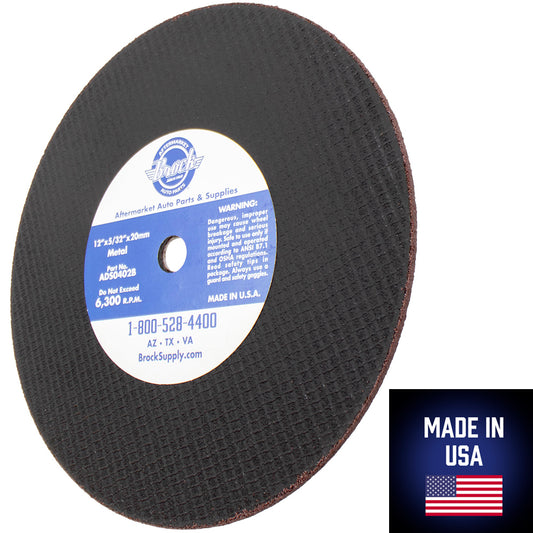 Brock 10 Pc Box 12" Cutting Wheels 20MM Ferrous Metals Saw Grind Blades for Industrial Construction DIY Hobby Dremel Rotary Tool