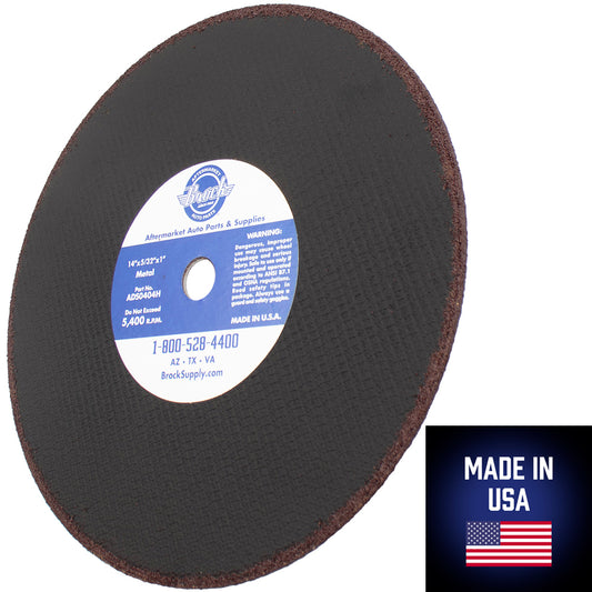 Brock 10 Pk 14" Cutting Wheel Cut Off Ferrous Iron Metal Blade Disc w/ 1" Arbor Abrasive for Industrial Shop DIY Hobby