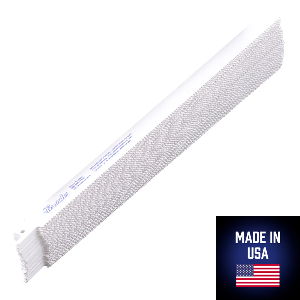 50 Pc Set Pack Premium 10 TPI 12" x 3/4" x .035" Reciprocating Saw Blades Non-Ferrous Plastic Wood for Industrial Shop DIY Hobby
