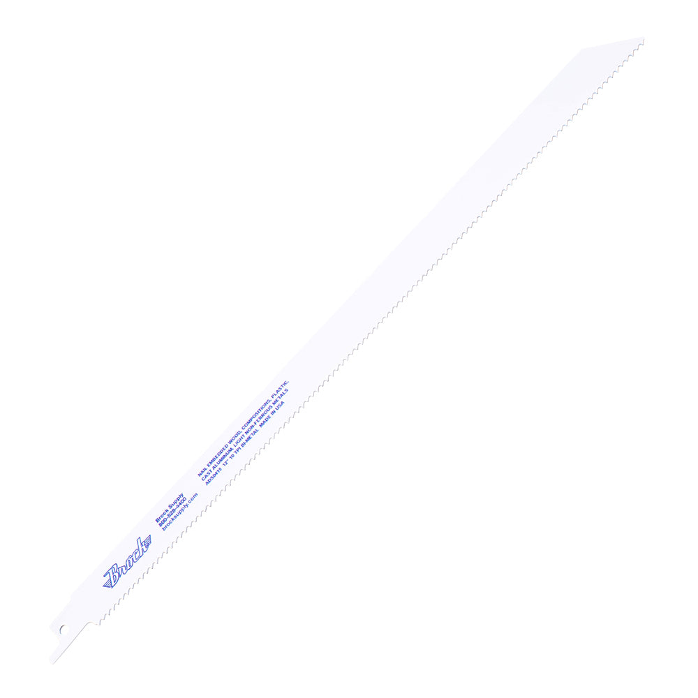 50 Pc Set Pack Premium 10 TPI 12" x 3/4" x .035" Reciprocating Saw Blades Non-Ferrous Plastic Wood for Industrial Shop DIY Hobby