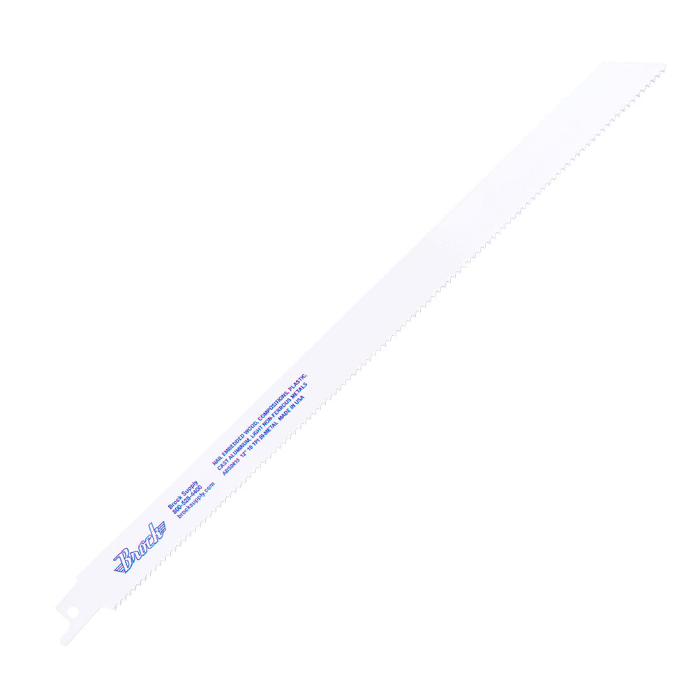 50 Pc Set Pack Premium 10 TPI 12" x 3/4" x .035" Reciprocating Saw Blades Non-Ferrous Plastic Wood for Industrial Shop DIY Hobby