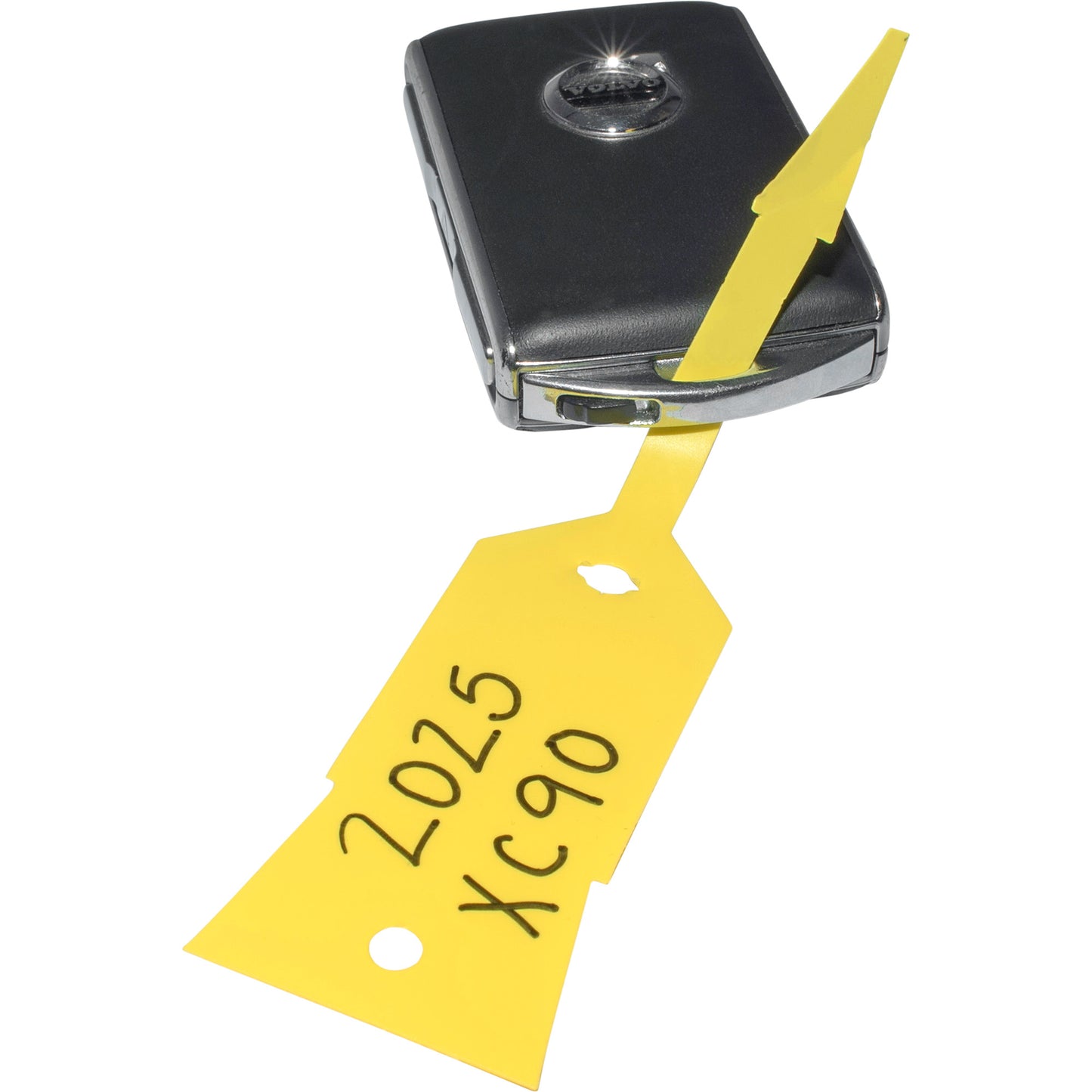 1000 Pc Box Yellow Vinyl Key Tags Tear Resistant Self-Locking Arrow 4 1/2x 3/4 for Auto Shop Repair Rental Dealership Taxi Limo Auction