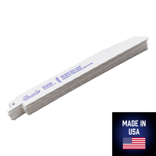 12 Pc Set Pack Super Cutter Reciprocating Saw Blades Thin & Heavy Gauge Metal 14 TPI 9" x 7/8" x .062" for Industrial Fire & Rescue