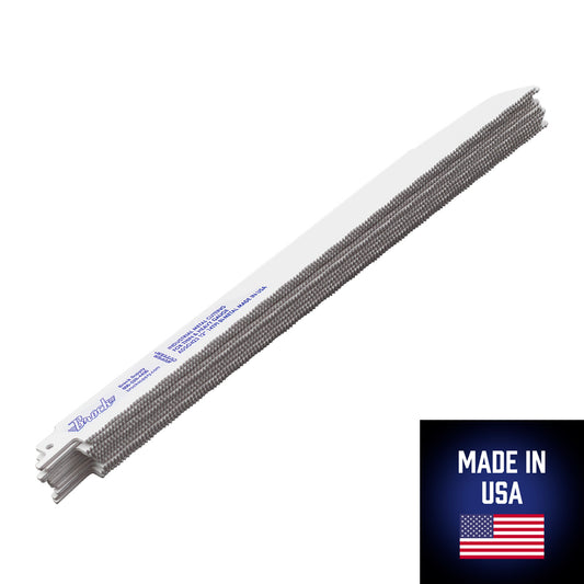 12 Pc Set Pack Super Cutter Reciprocating Saw Blades Thin & Heavy Gauge Metal 12" x 7/8" x .062 for Industrial Fire & Rescue