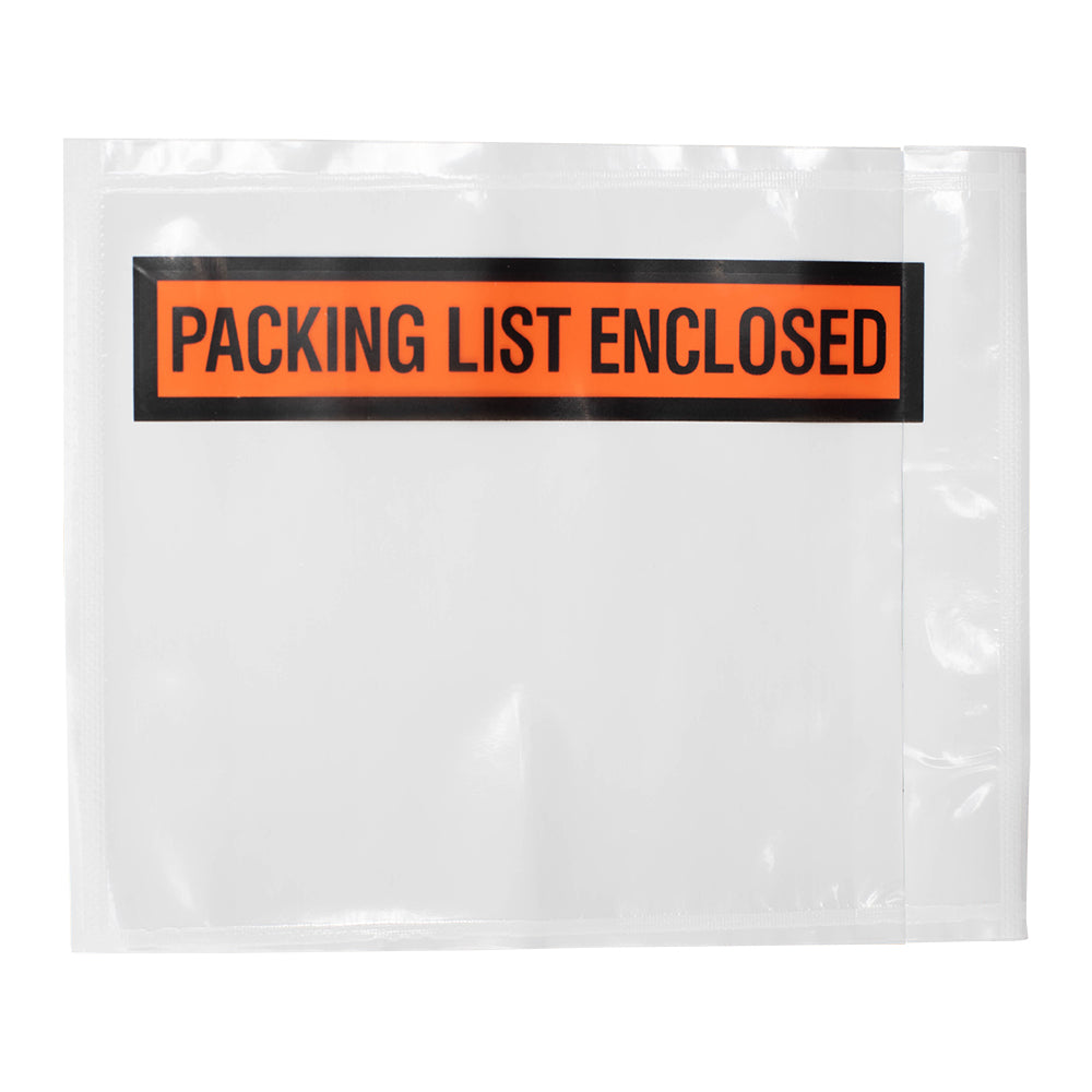 1000 Pc Case Clear Packing List Enclosed Envelopes Inventory Document Purchase Slip Pouch w/ Adhesive Pack for Shipping Warehouse Retail