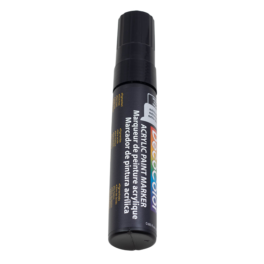 Single Black Decocolor Paint Marker Pen Extra Broad Line Point 1/2" Tip Water Based Acrylic for Wood Plastic Paper Foam