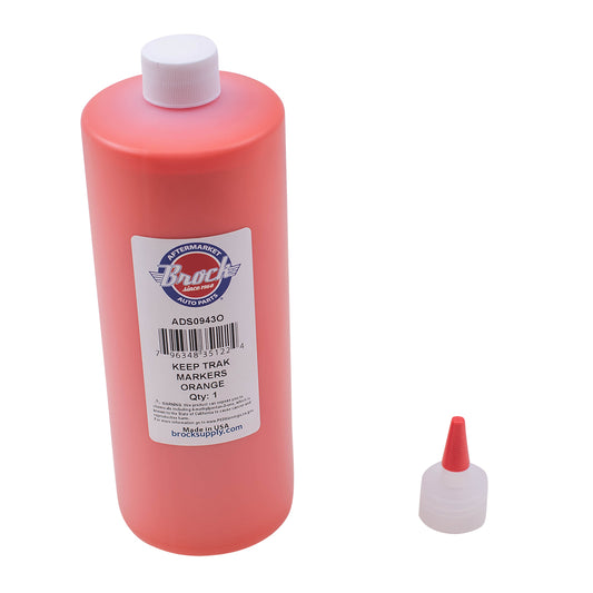 1 Quart Bottle Orange Keeptrak Paint Marker Refill with Pouring Spout for Automotive Industrial Art Crafts Hobby