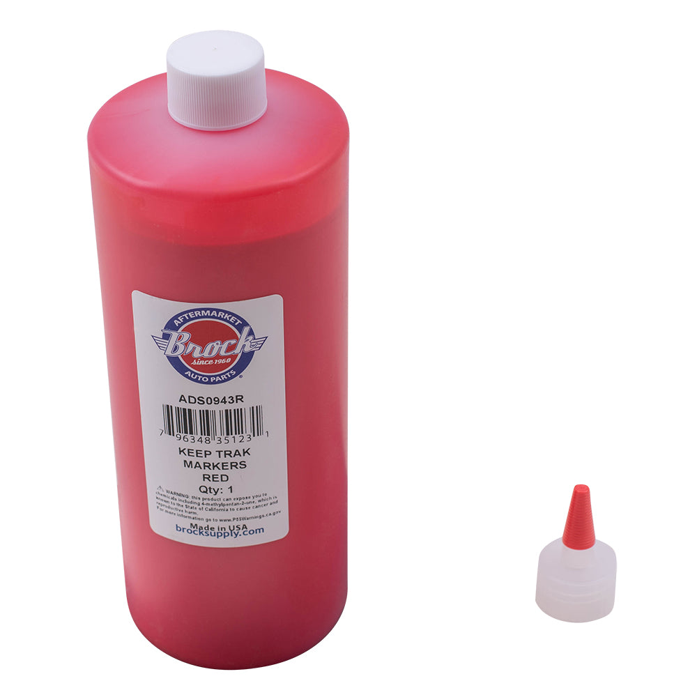 1 Quart Bottle Red Keeptrak Paint Marker Refill with Pouring Spout for Automotive Industrial Art Crafts Hobby