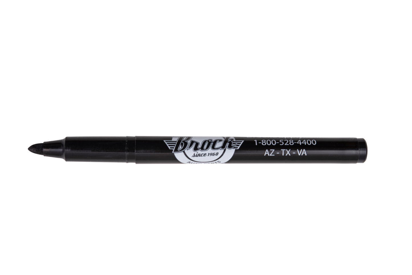 Single Black Brockmark Sharp Solid Permanent Ink Marker Pen Medium Point on Metal Fabric Wood Plastic for Industrial Warehouse Everyday