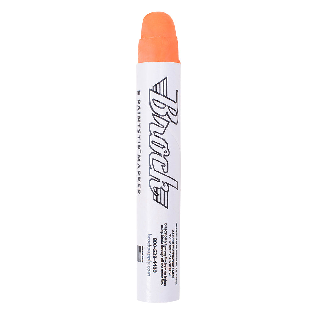 Brock Orange E Paintstiks - High Intensity Solid Paint Marking Crayon - Multi-Surface - Fast Drying - Wear & Water Resistant For Dimly Lit Areas – Dozen