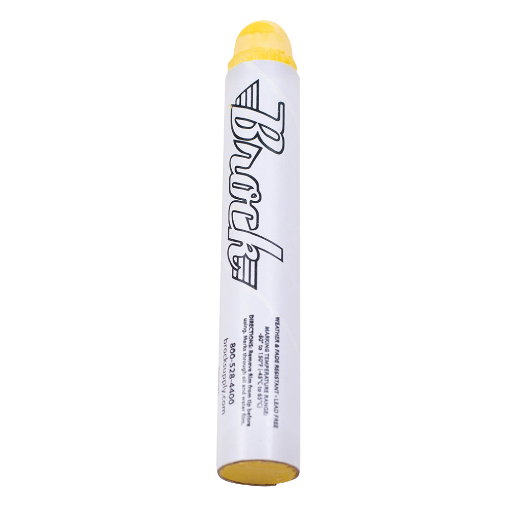Brock Yellow E Paintstiks - High Intensity Solid Paint Marking Crayon - Multi-Surface - Fast Drying - Wear & Water Resistant For Dimly Lit Areas – Dozen
