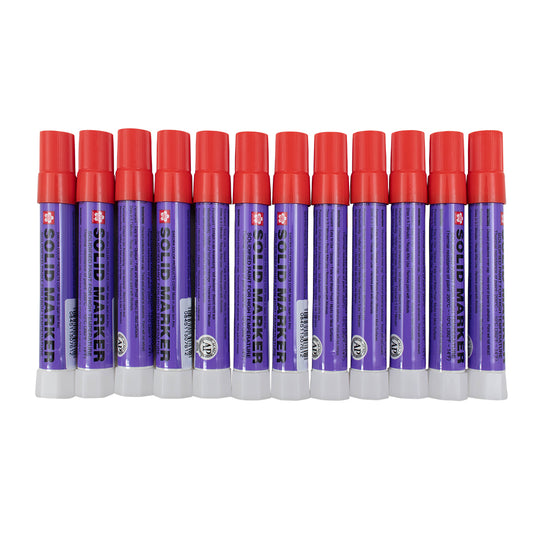 Sakura Red Solid Paint Marker 12 Piece Set Dozen Auto Art Car Dealer Twist Up for Indoor & Outdoor Various Surfaces 14F-392F