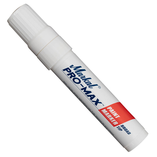 Single White Markal Pro Max Broad Tip Paint Marker All Surface Weather Proof Pen on Metal Plastic Glass for Auto Industrial Construction Art