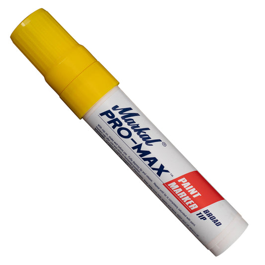 1 Yellow Markal Pro Max Broad Tip Paint Marker All Surface Weather Proof Pen on Metal Plastic Glass for Auto Industrial Construction Art