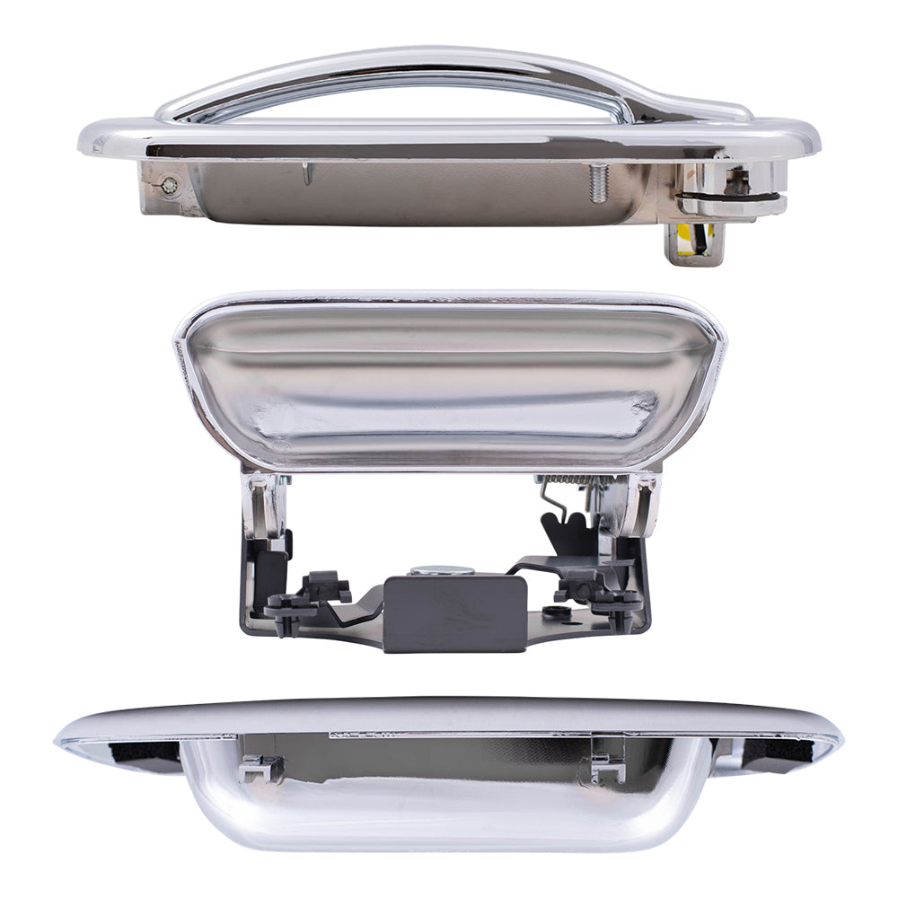 Brock Replacement Front Outside Door Handles, Tailgate Handle and Tailgate Handle Bezel 4 Piece Set Compatible with 1999-2007 Silverado & 1999-2007 Sierra