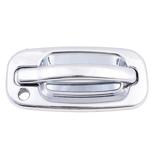 Brock Replacement Passengers Front Outside Outer Chrome Specialty Door Handle with Keyhole compatible with Pickup Truck