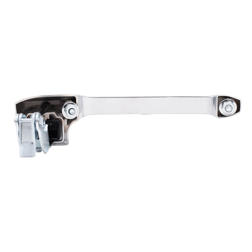 Brock Replacement Drivers Outside Front Chrome Door Handle compatible with Pickup Truck Bronco E7TZ1522405A E7TZ1522404A