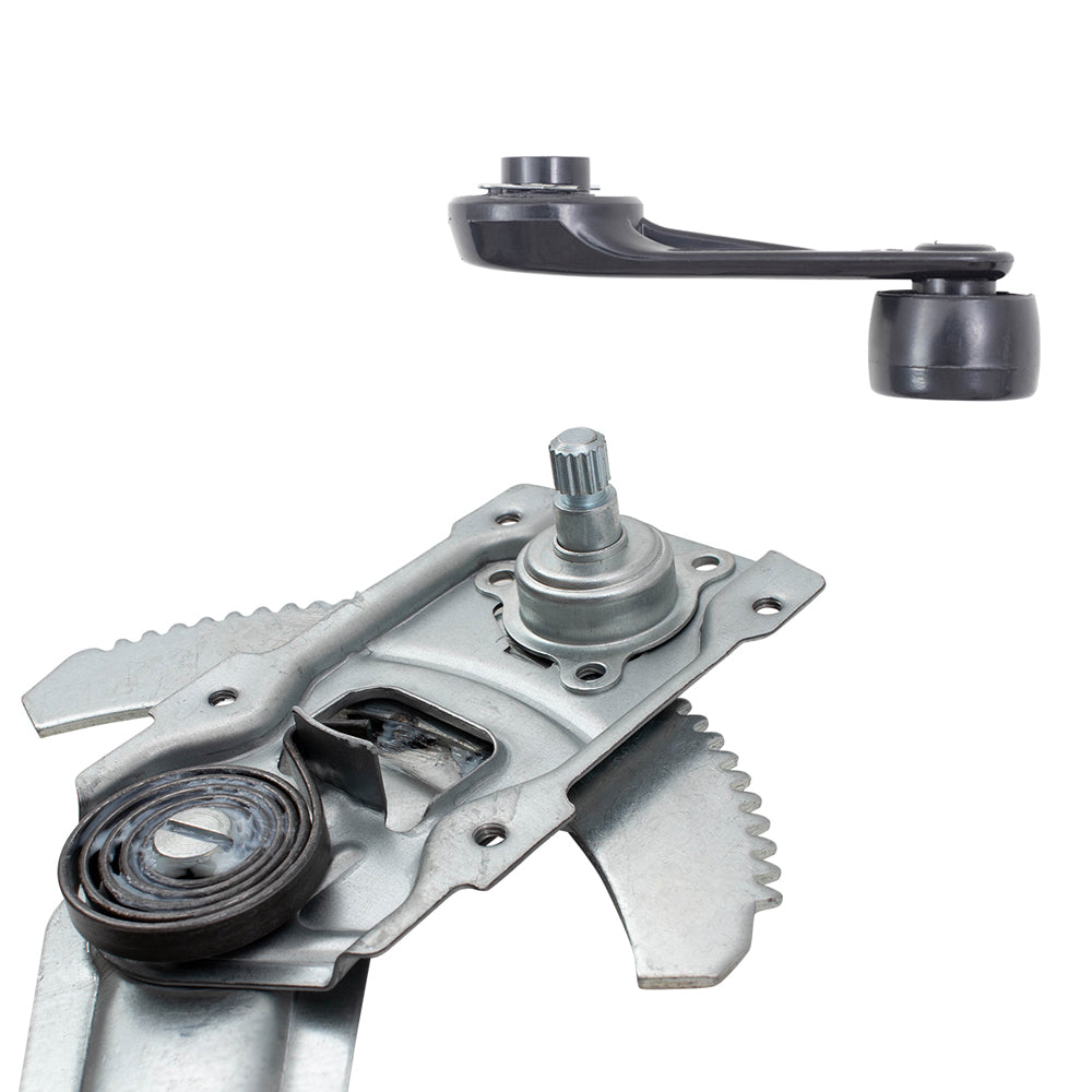 Brock Replacement 4 Pc Set Front Manual Window Regulators & Crank Handles Compatible with 1990-1995 4Runner w/out Vent Window 6980235010 6980135010