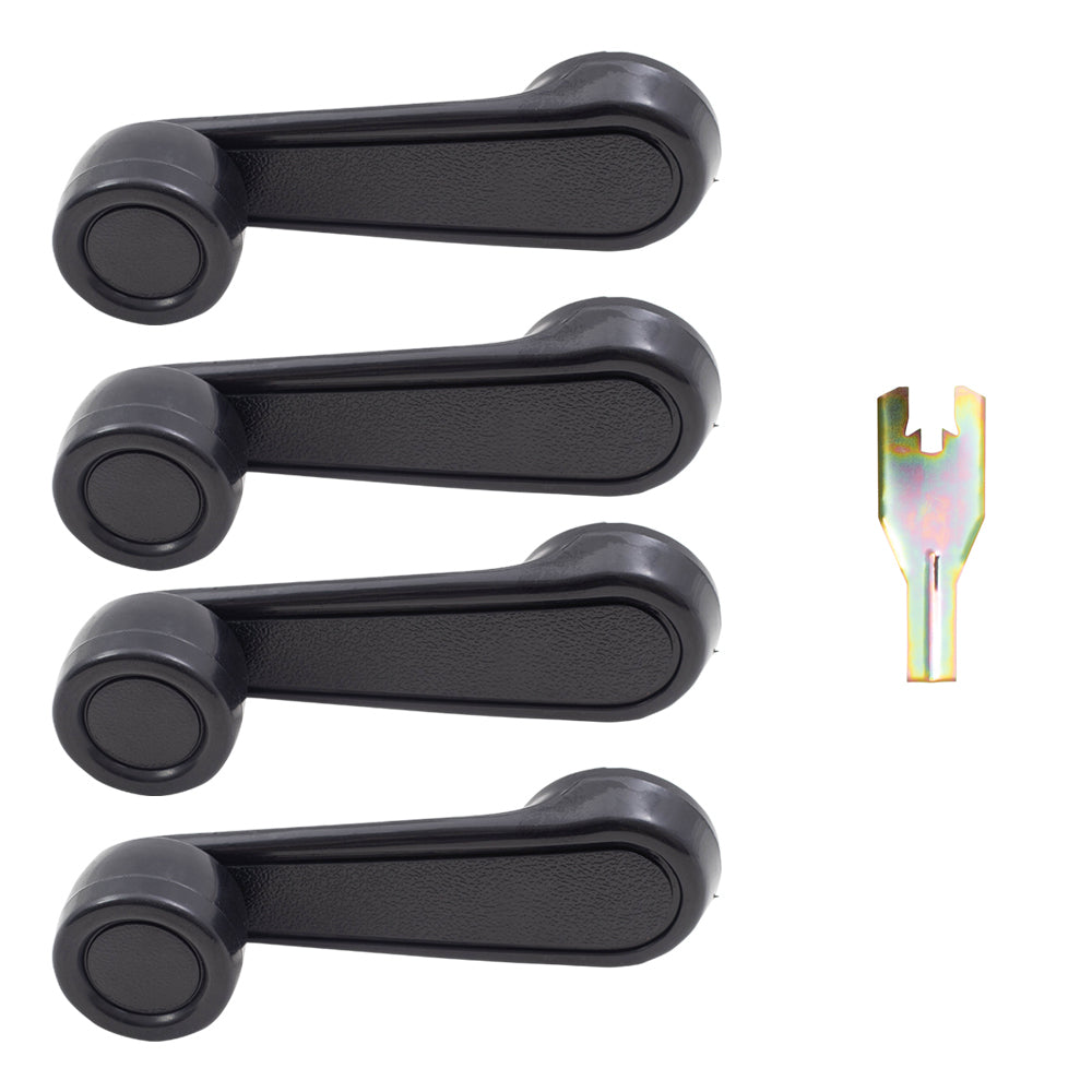 Brock Replacement 5 Piece Set Plastic Window Cranks w/ Handle Clip Removal Tool Compatible with 1984-2002 4Runner 69260-10040