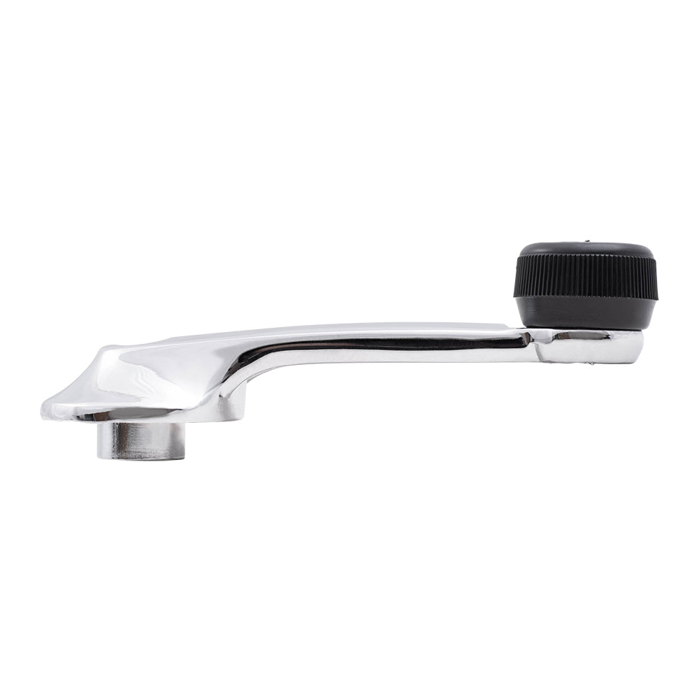 Brock Replacement Front Manual Window Crank Handle Chrome with Black Knob Compatible with 79-93 Mustang D9ZZ-6623342A 76977