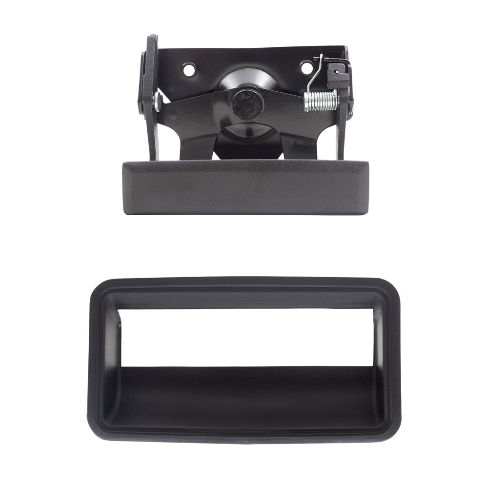Brock Replacement Black Tailgate Handle and Bezel Set Compatible with 1988-2002 C/K Trucks