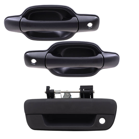 Brock Replacement Tailgate Driver and Passenger Front Outside Outer Door Handles compatible with Pickup Truck 25875521 15243675