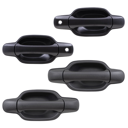 Brock Replacement Driver and Passenger Front and Rear Outside Outer Door Handles compatible with 25875521 15243675 25875523 25875524
