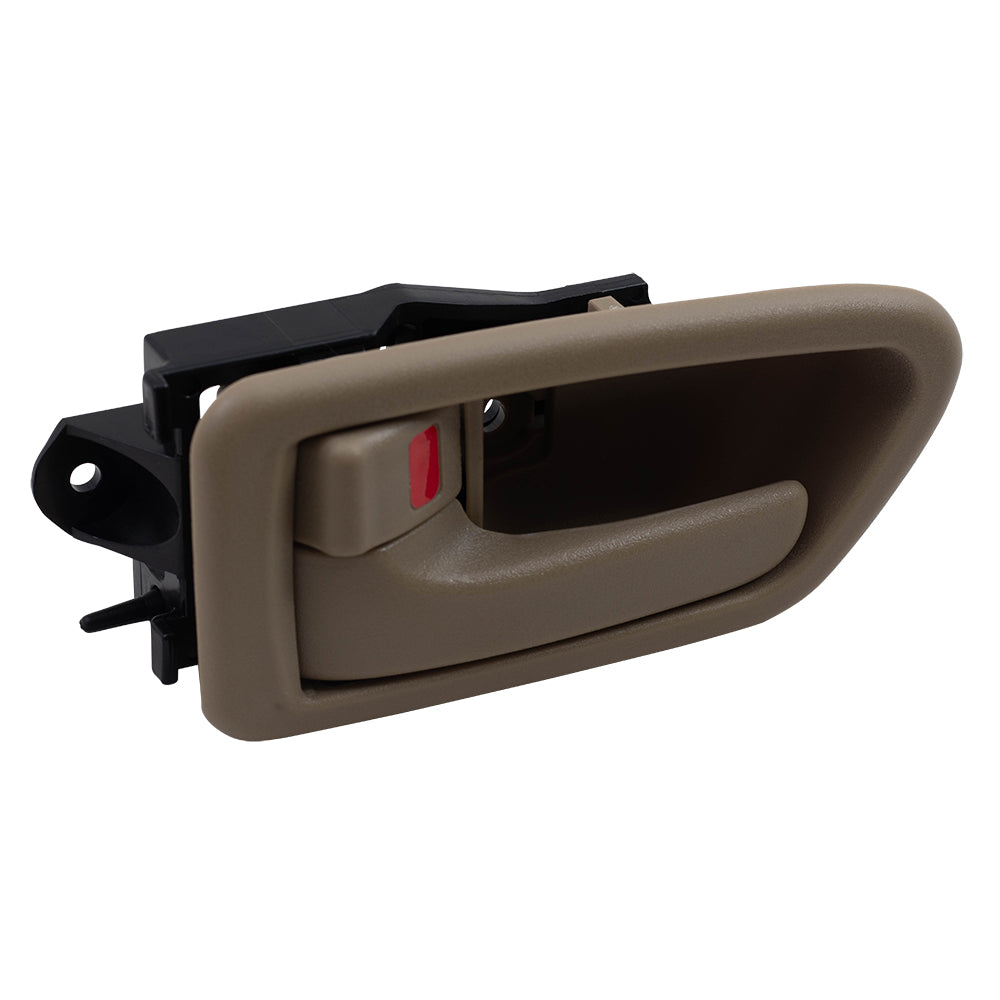 Brock Replacement Drivers Beige Inside Front Rear Door Handle w/ Bezel Compatible with 1997-2001 Camry TO1352167