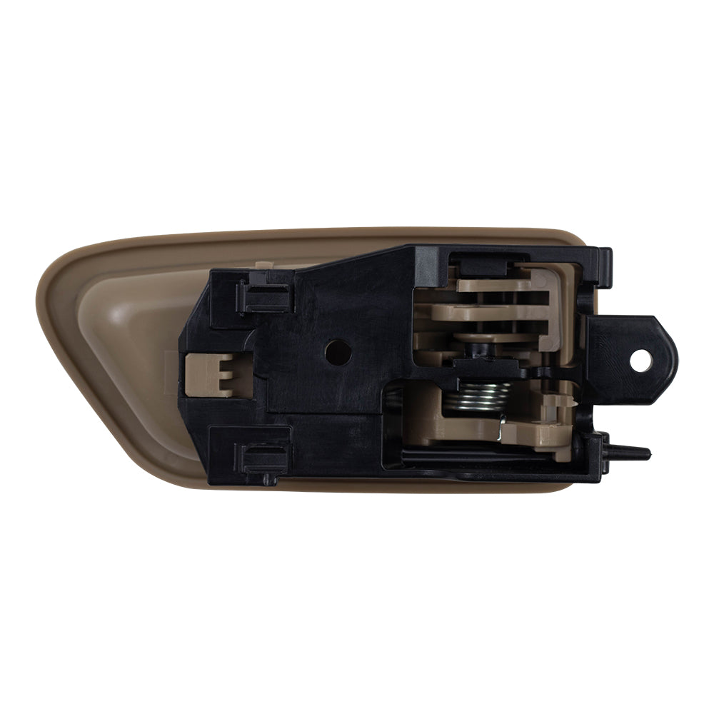 Brock Replacement Drivers Beige Inside Front Rear Door Handle w/ Bezel Compatible with 1997-2001 Camry TO1352167
