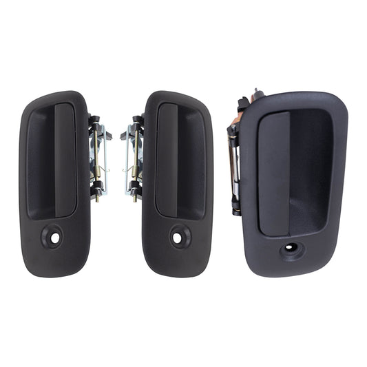 Brock Aftermarket Replacement Front Driver Left Passenger Right Outside Door Handle & Passenger Right Outside Hinged Door Handle 3 Piece Set Compatible With 1996-2022 Chevy Express