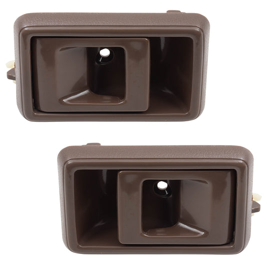 Brock Replacement Pair Set Inside Inner Brown Door Handles Compatible with Prizm 4Runner Camry Corolla Tacoma Pickup Truck 6926012120 6920504010B1