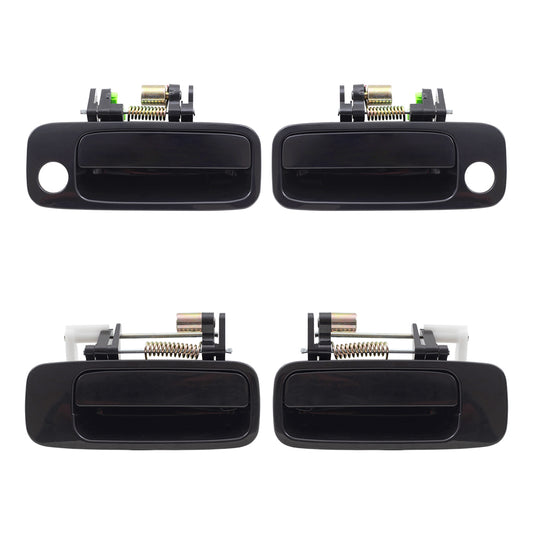 Brock Replacement Driver and Passenger Side Outside Door Handles Paint to Match Black 4 Piece Set Compatible with 1997-2001 Toyota Camry