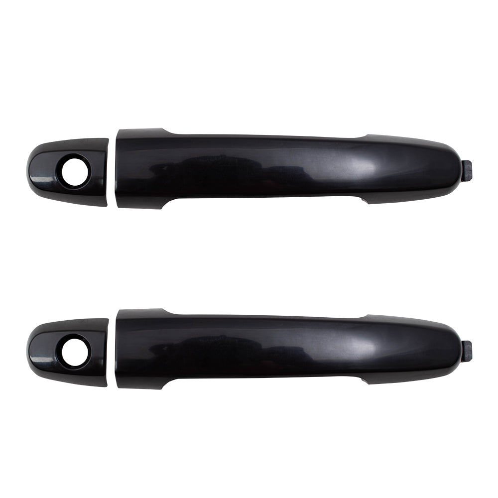 Brock Replacement Pair Set Front Outside Door Handles w/ Keyhole Cover compatible with 2004-2009 Prius 69227-AA010-C0