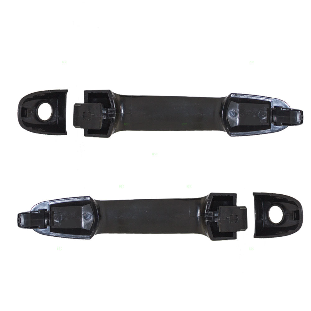 Brock Replacement Pair Set Front Outside Door Handles w/ Keyhole Cover compatible with 2004-2009 Prius 69227-AA010-C0