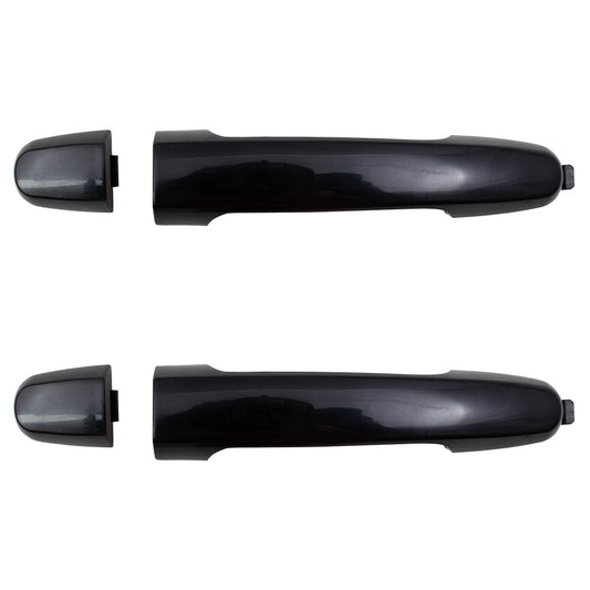 Brock Replacement Rear Outside Exterior Door Handles w/ Covers compatible with 2003-2013 Corolla 88974785