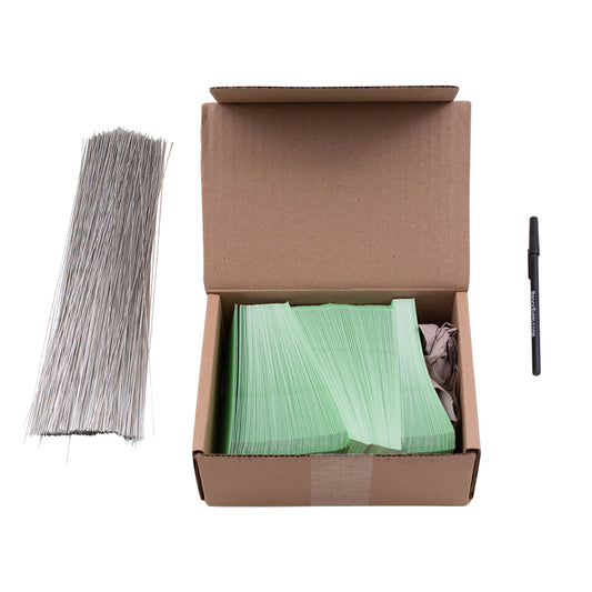 250 Pc Box Bright Green Core Assembly Return Parts Tags 5 3/4" x 2 7/8" w/ Wire & Pen Kit for Auto Shop Salvage Yard Recycling